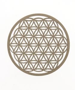 Plaque Fleur de Vie Sculptée Bois 10cm, 1 part